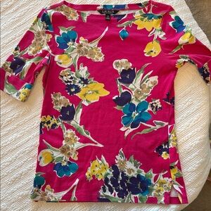 Ralph Lauren Floral Print Blouse - Pink and Blue